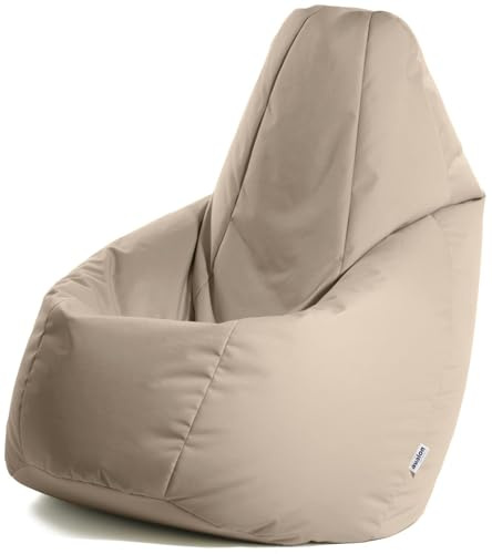 Avalon - Puff Salon Modelo Jive en Tela Técnica Reforzada, Modelos de Puff Pera con Relleno Incluido, Puf Muy Ergonómico y Cómodo, Anti-desgarros e Impermeable, Made in Italy (Grande XL-Beige)