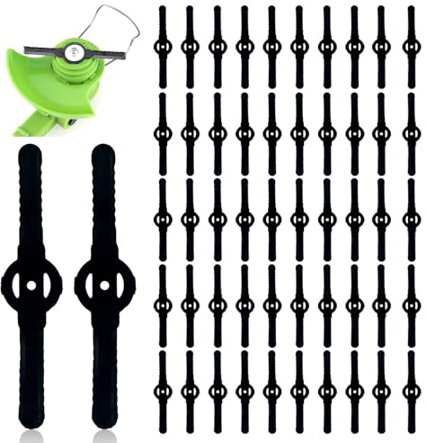 Viilich 50 Piezas de Cuchillas de Repuesto de Plástico para Desbrozadoras y Cortacésped, Accesorios de Jardinería (14 cm) - Recambios y Repuestos en Color Negro