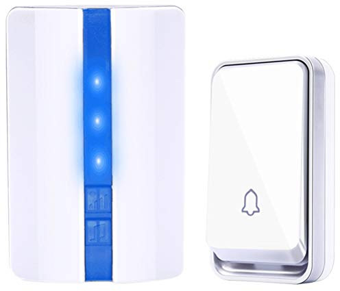 Timbre inalámbrico a Prueba de Agua autoalimentado Sin batería Timbre inalámbrico Inteligente 1 botón 1 2 Receptor 110DB Sonido (Color : 1 Button 1 Receiver)