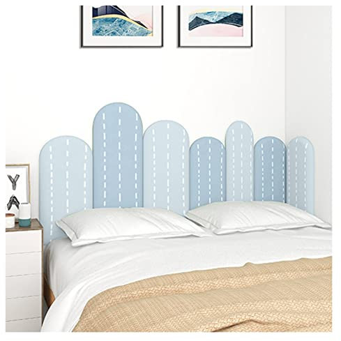 GOCHUSX 3D Anti-Kollisions-Wandverkleidung, Peel and Stick Kopfteil, Selbstklebendes Wandkissen Für Schlafzimmer Für Spielzimmer Wohnzimmer (Farbe : Blau, Größe : 120x60cm)