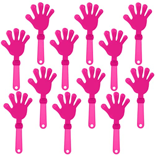 ZCYSRLQIN 12 Pcs Hot Pink Hand Clappers 7.5 Inch Clappers Noisemakers Noise Makers Party Favors Plastic Party Clapper for Sporting Events Cheers Ball Dance Basketball Football Noisemakers（Hot Pink）