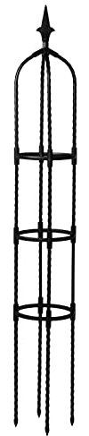 Enrejado De Jardín para Plantas Trepadoras En Maceta, Columna para Rosales De Metal, para Enredaderas, Flores, Rosas, Pepinos, Guisantes, Tomates, Clemátides(Black,110cm/43.3in)