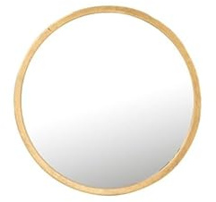 J-Line Spiegel Mona, rund, Metall/Glas, goldfarben