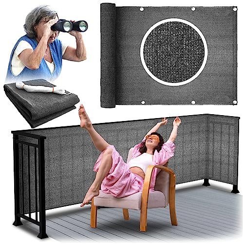 ZOLTA Sichtschutz Balkon - Balkonabdeckung - UV-Schutz Balkonverkleidung Wetterfester - Blickdichte Wind- und UV-Schutz - 100% Privatsphäre - 100x500 cm - Grau