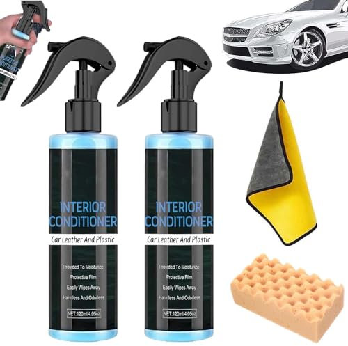 Gienslru Lederpflege-Reparaturspray und -Reiniger, Lederreiniger und -pflegemittel, Lederreiniger für den Autoinnenraum, multifunktionales Auto-Reinigungsspray (2Pcs)