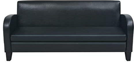 KTHLBRH 3-Sitzer-Sofa Kunstleder Schwarz Wohnzimmersofa Büro-Sofa Schlafzimmersofa Lounge-Sofa fürs Wohnzimmer,Schlafzimmer,Gästezimmer