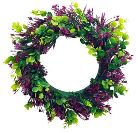 Künstliche Eukalyptus Kränze für die Haustür 42 cm Frühlings Sommer Kranz Ganzjährig Dekokranz Eukalyptus Schleierkraut Türkranz für Wände Fenster Veranda Bauernhaus Terrasse Partydekoration (B)