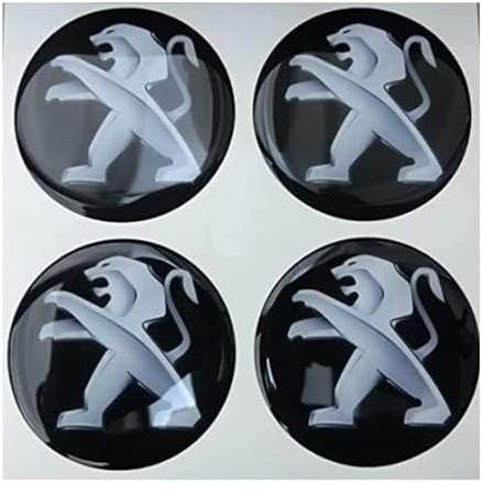4 Stück Radnabenkappen für Peugeot 50mm,Radaufkleber Radnabenabdeckung Reifen Felgendeckel Aufkleber Nabenkappen Abzeichen Sticker Autozubehör