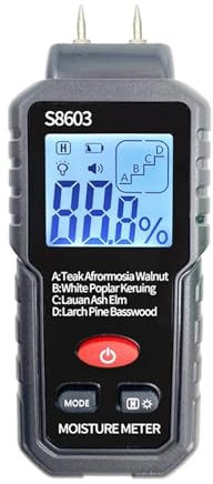 Misuratore di umidità del Legno 0-99,9% Trucioli di Legno 4 in 1 Rilevatore di umidità for Capelli Igrometro Tester for Legna da ardere