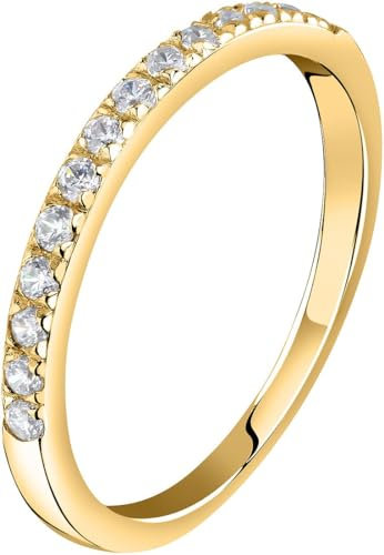 CHRIST Damen-Damenring 585er Weißgold 14 Diamant 58, Weißgold 32027466