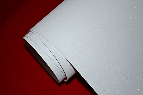 Neoxxim 26,6€/m2 Glitzer Auto Folie - Glitzer Weiss 30 x 150 cm Lackfolie Car Wrapping Lackschutzfolie blasenfrei flexibel