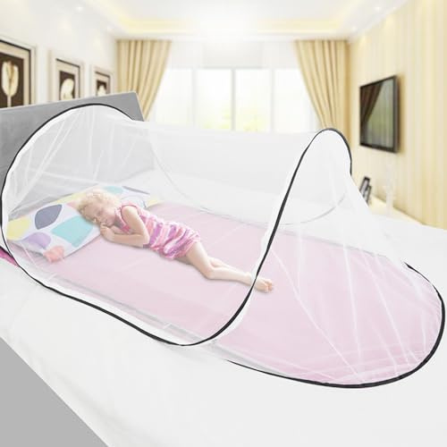 1 Person Popup Screen Tent Moskitonetz mit tragbarer Tasche, ultraleichtes, atmungsaktives Netz-Zelt kompakt für Outdoor-Camping, Rucksackreisen und Reisen (Schwarz)