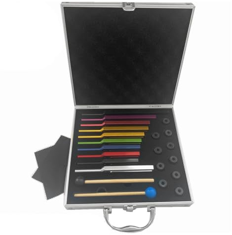 Jasaly 10-Teiliges Stimmgabel-Set, Stimmgabeln Zur Chakra-Klangtherapie Zur Heilung, Mehrfarbig