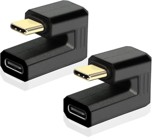 GINTOOYUN U Shape USB 3.1 Type C 180 Degree Adapter, Type C Male to Female Extension Adapter, Support Audio Video 4K60hz Resolution 10Gbps Transmission, for Mobile Phone, Tablet, Laptop(2 Pack)