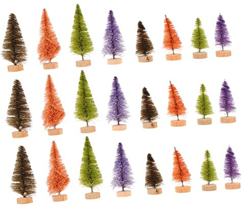 OKUMEYR 24stücke Künstlicher Weihnachtsbaum Dekoration Für Tisch Weihnachten Baum Ornament Für Weihnachtsfeier Innenbereich Dekoration Für Heim Hochzeit Laden Bar