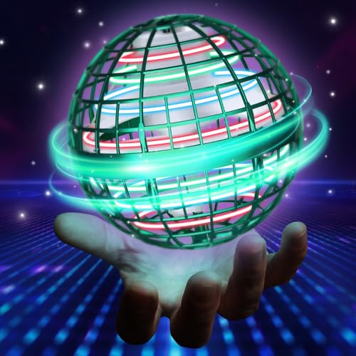 UROINT 2026 Flying Orb Ball for Kids, Magical Galaxy Hover Cosmic Space Boomerang Rotating Floating Mini Hand Drone Stocking Stuffer Xmas Toys for Girls Boys Teen Age 6 7 8 9 10+ Green