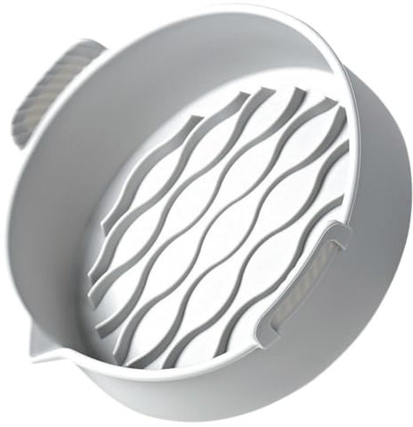OKUMEYR Air Fryer Liner Hitzebeständige Wiederverwendbare Silikonmatte Für Luftfritteuse Für Backen Und Grillen Graue Farbe Einfach Zu Reinigen Und Langlebig