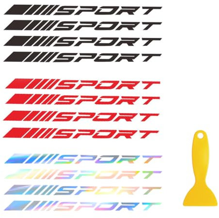 12 Stück car sticker, sport aufkleber, Auto Felgennabe Reflektierende Aufkleber Racing Performance Sport Logo Aufkleber Auto LKW Stoßstange Türgriff Fenster Motorrad Wasserdichte Dekoration