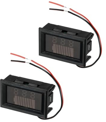 sourcing map 1 x 72 V Voltmeter, blaue LED-Digitalanzeige, Spannungsmesser, 2 Drähte, 1,4 cm, Batteriemessgerät, Monitor, für Motorrad-Batterie-Monitor