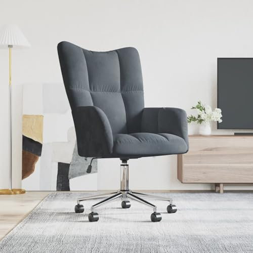 Sufrk Relaxsessel Dunkelgrau Samt Lesesessel Bequem Sessel Mit Schlaffunktion Ohrensessel