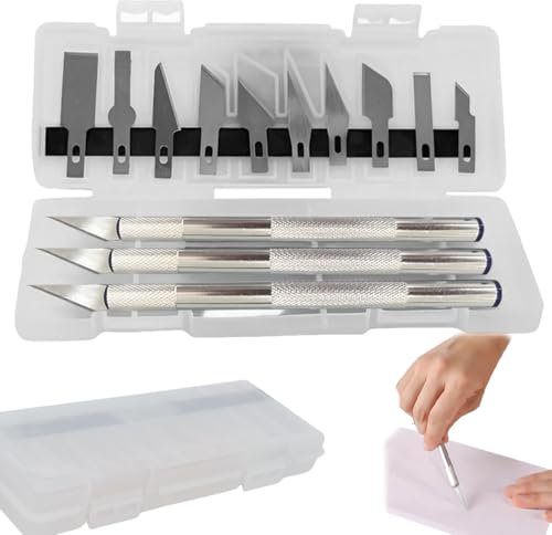 Set di bisturi da 13 pezzi con 3 coltelli artigianali e 10 lame di ricambio, set di coltelli artigianali da intaglio per scrapbooking