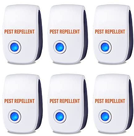 Lot de 6 répulsifs antiparasitaires à ultrasons à brancher - Répulsif anti-araignées - Répulsif anti-rongeurs d'intérieur à ultrasons - Répulsif anti-insectes à brancher - Répulsif anti-moustiques