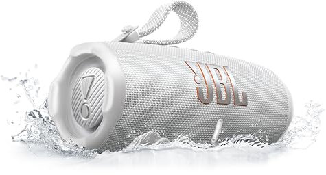 JBL Charge 6, Enceinte Bluetooth Portable sans Fil, 28 h d’autonomie, étanche IP68, résistante à la poussière et aux Chocs, Son JBL Pro avec IA Sound Boost, Connexion Multi-Enceintes Auracast, Blanc