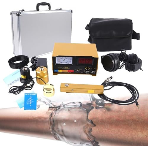 CFDZCP Detector De Fugas De Agua Subterránea con Auriculares, Pantalla Digital Y Estuche De Transporte. Ideal For Hogares Y Obras De Construcción.