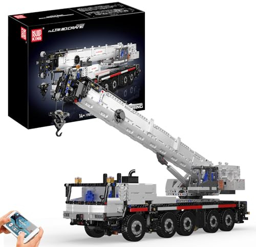 Mould King 17075 Technik Ferngesteuert Kran für GMK-Kran, 3248 Teile Technologie LKW-Modell Klemmbausteine Bauset Spielzeug für Erwachsene