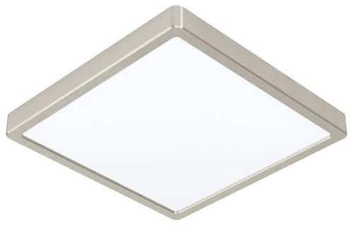 EGLO connect.z Smart-Home LED Bad Deckenlampe Fueva 6-Z, 39 x 39 cm, ZigBee | App und Sprachsteuerung Alexa, Lichtfarbe (warmweiß-kaltweiß), dimmbar, Deckenleuchte Badezimmer silber, IP44