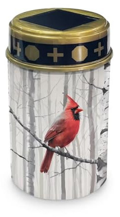 HUGS IDEA Red Bird Solar-Powered Grave Lights Waterproof Led Religious Lantern for Cemetery Angel Garden Ornaments Outdoor Cemetery Lighting for Birdwatcher Gardens