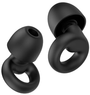 Ear Plugs for Sleep 46dB Noise Cancelling, Customized Soft Earplugs for Concert, Reusable Ear Plug for Noise Reduction with Case & 7 Eartips 4 Sizes XS/S/M/L, for Sleep, Work, Study, Travel, Black