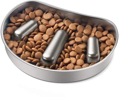 PETLIBRO Anti Sling Skål hund hundskål långsam matning långsamt äta rostfritt stål skål, Slow Feeder Dog Bowl, kompatibel med den granära foderautomaten katt AF203
