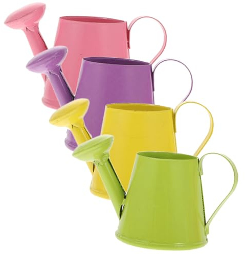 SUPVOX Set da 4 Mini Annaffiatoi in Metallo per Piante da Interno, Leggeri e Resistenti, per Bambini al Back To School Party Design Elegante e Compatto