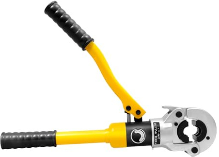 Alicates hidráulicos 8T con 4 mordazas de 16 – 32 mm TH, crimpadora para tubos de aluminio PEX PB, cabezal giratorio de 360°, mango ergonómico, incluye maletín de herramientas, herramienta de prensa
