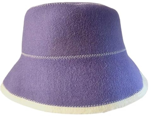 Saunahut aus Naturwolle, wasserabsorbierender Filz für trockenes Haar, hitzebeständiger, weicher und wiederverwendbarer Hut für Dampfbad-Badehaus, Geschenke für Saunabenutzer (lila) – für Frauen