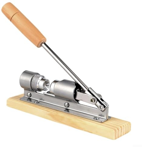 FACAIIO Schiaccianoci manuale con design a leva, per noci pecan, noci e mandorle, strumento regolabile per schiacciare le noci con base in legno