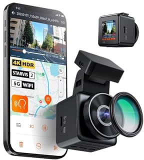E1 Pro 4K Mini DashCam Front STARVIS 2 Plate Pix™ HDR Night Vision Dash Camera per auto 5G WiFi e supporto GPS 1 TB Max(None)