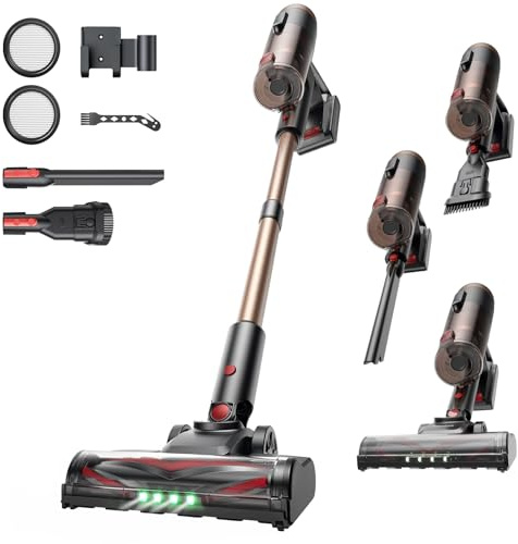 Proscenic P11 Ultra+ Cordless Vacuum Cleaner, 55KPa 50Mins Lightweight Self-Standing, Stick Vacuum with Wall Mount, Anti-Tangle Brush, Adjustable Telescopic Pole, for Pet Hair, Hard Floor & Carpet