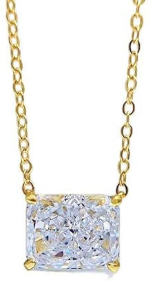 4 karats strålande vit diamant nyckelbenshalsband dam 925 silverhalsband för kvinnor smycken