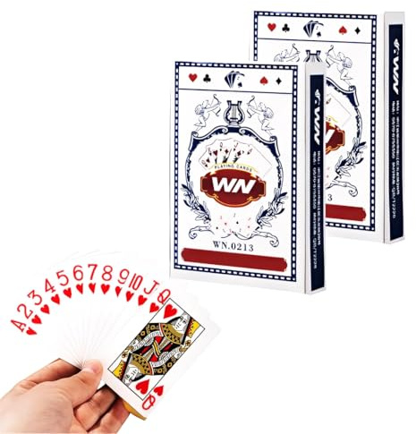 FHRYNA 2 Mazzi Carte Poker per Ramino, Carta Francese, Scala 40, Machiavelli, Texas Holdem Poker, Euchre, Canasta, Blackjack Standard 63.5x88.9mm Colori