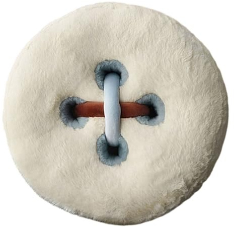 CAZSTYK Kreatives Ottoman-Kissen in Knopfform, verdickt, rund, pelziges Sitzkissen für den Innenbereich, Bodenstuhl, Sitzkissen, Dekorationen, Knopfform, rundes pelziges Kissen