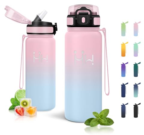 JAPORIA Gourde Isotherme 750ml, Bouteille Acier Inoxydable, Double Paroi, Gourde Étanche, sans BPA, Bouteille D'eau pour Sport, Gym, Randonnée et Voyage