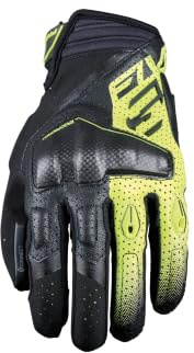 Five Gants Moto Homme RSC Evo - Coque Carbone Véritable Ergo PROTECH® - Paume Cuir de Chèvre Pleine Fleur - Tactiles Touch Screen et Ventilés - Protection Homologuée CE KP1