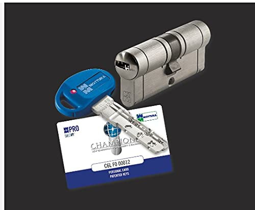 cilindro europeo mottura antibumping CHAMPIONS PRO chiave/chiave lunghezza mm 62 ( mm 31/31) con 3 chiavi