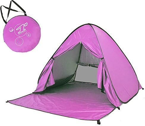 Eplze Automatiskt pop-up strandtält omedelbart bärbart snabbt solskydd för 2–3 personer (rosa)