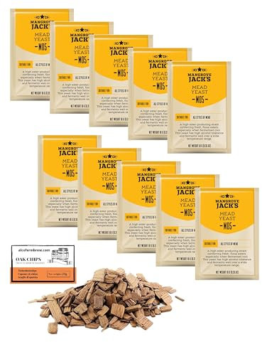 10 x Mangrove Jack’s 11 g/25 l Mead-Hefe – Hefe für Met-Gärung, Hefe für Honig, Weinhefe