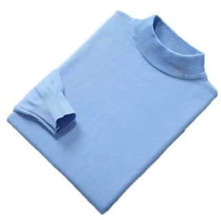 Suéter De Lana para Hombre Jersey De Otoño Invierno Medio Cuello Alto Suéter De Cachemira Suave Y Cálido Suéteres De Punto Light Blue L