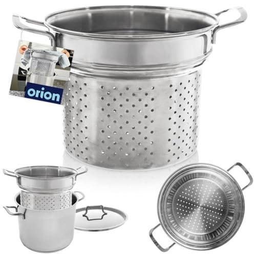 ANETT Insert de cuisson à pâtes en acier inoxydable 8 l 24 cm Argenté Capacité 8 kg Poids 769 g