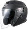 MY Jethelm Rollerhelm mit Sonnenblende,ECE22.06 Zertifizierter,Komfort-Innenfutter Komplett Herausnehmbar,Motorradhelm Mofa Vespa Helm für Herren und Damen,Modell MY-835 (Mattschwarz, S)